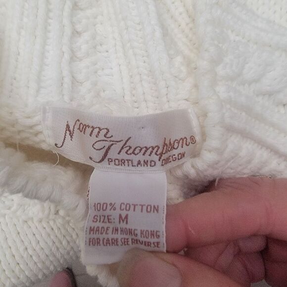 Vintage Norm Thompson 100% Cotton Sweater with Embroidery. Size M. - Picture 10 of 12